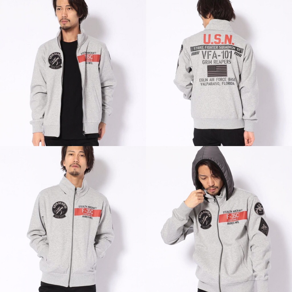 XL Jaket AVIREX VFA 101 GRIM REAPERS Original Abu Grey