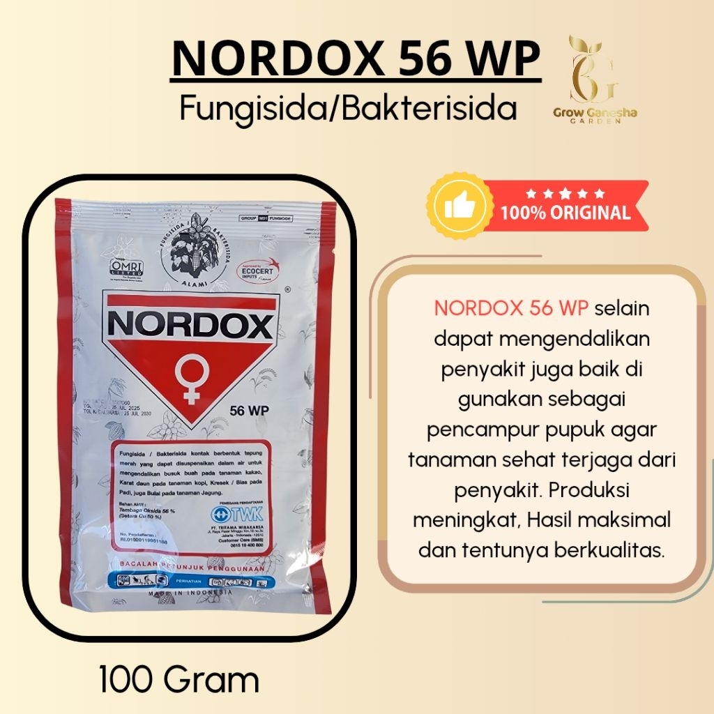 NORDOX 56 WP || FUNGSIDA BAKTERISIDA ALAMI ORIGINAL || 100 GRAM