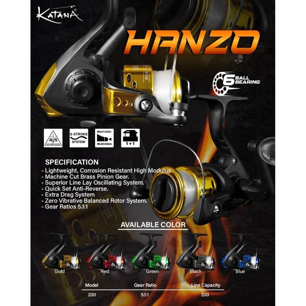 Reel Katana Hanzo 6Ball Bering