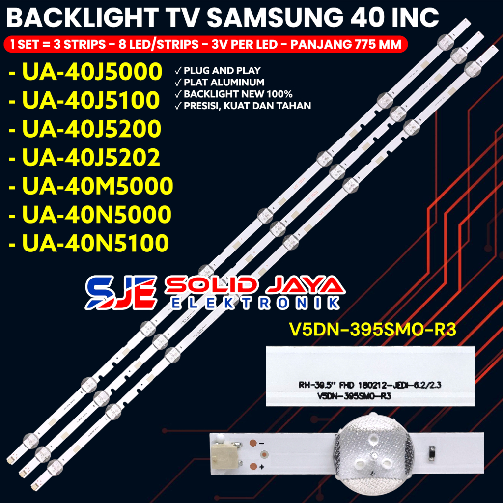 BACKLIGHT LED TV SAMSUNG 40 INC UA 40J5000 40J5100 40J5200 40J5202 40J5250 40N5000 40N5100 40M5000 4