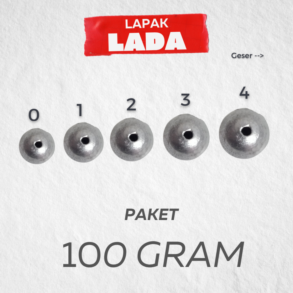 Paket 1 ONS | Timah Pemberat Pancing Model LADA Timah Bulat Timah Lubang Tengah