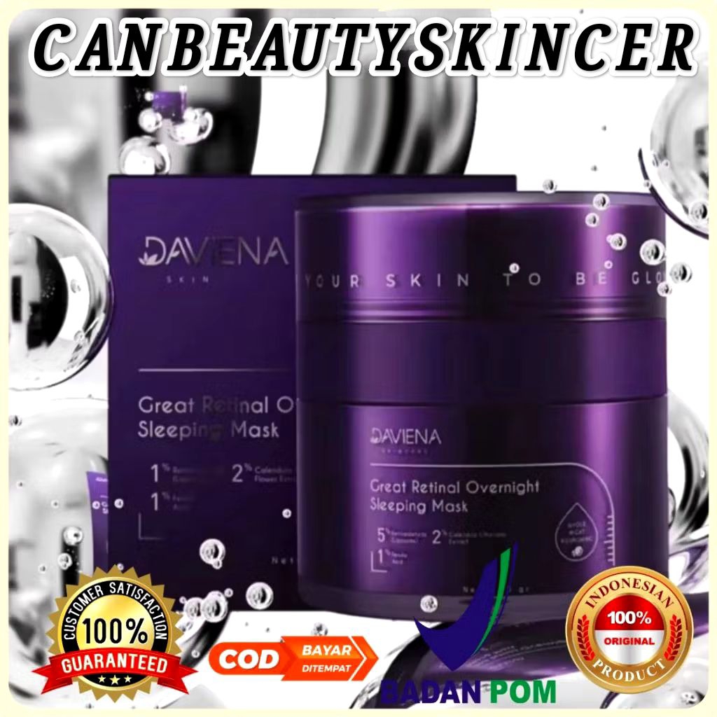 🩷CBS- GREAT RETINAL OVERNIGHT ( UNGGU)SLEEPING MASK DAVIENA SKINCARE BPOM 100% ORIGINAL