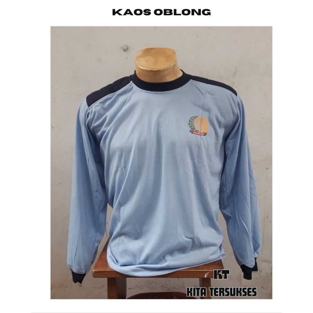 Kaos lengan panjang polsupas warna biru langit