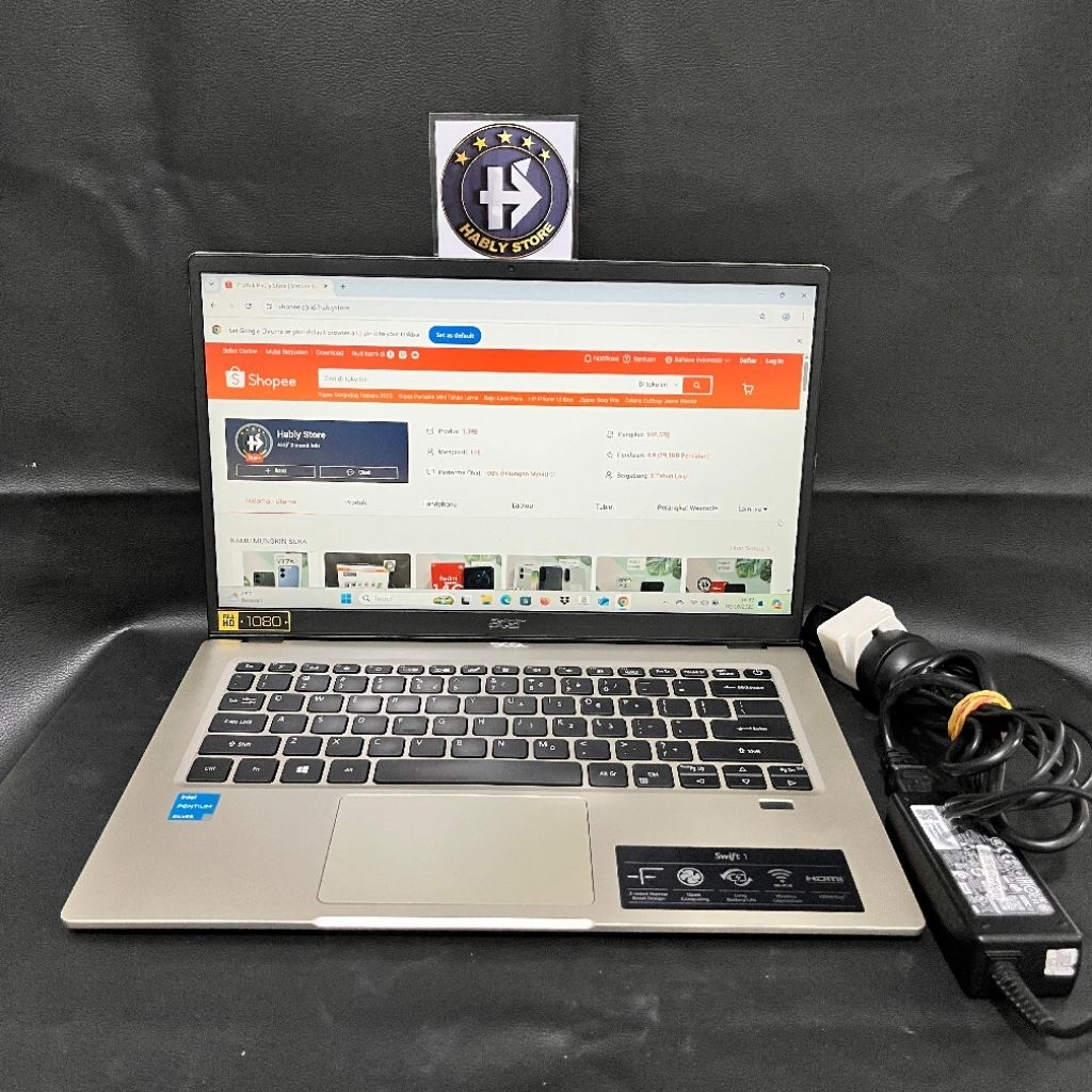 LAPTOP ACER SWIFT 1 SF 114-34 PENTIUM SILVER N6000 4GB SSD 512GB 14INCH SECOND BERGARANSI