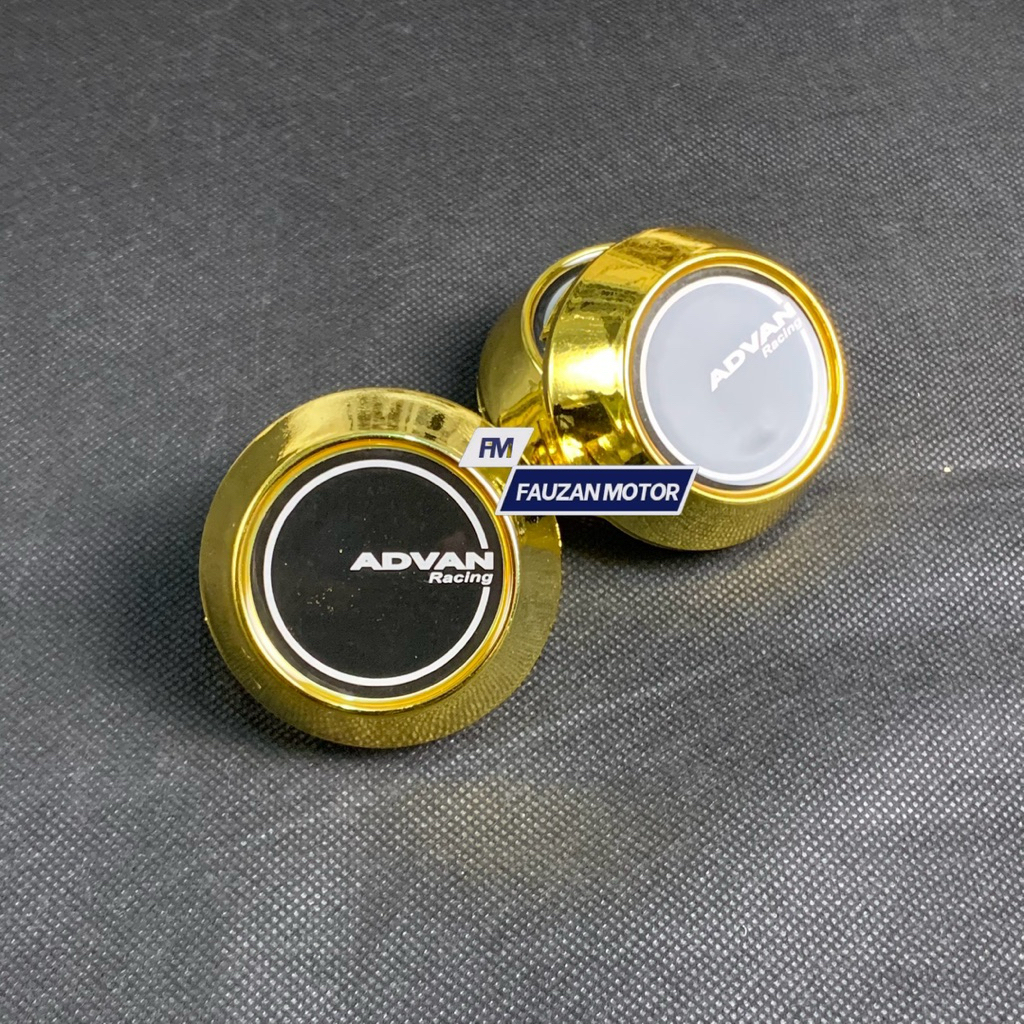 Dop Roda Dop Velg Racing ADVAN Kuning Kerucut Variasi Diameter Untuk Ukuran 6,5 CM 6,8 CM