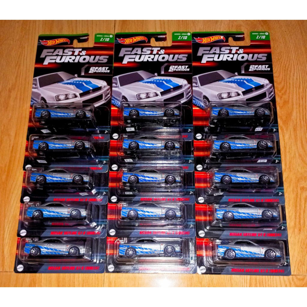 Hotwheels nissan skyline r34/bnr34 fast and furious seri wave 2