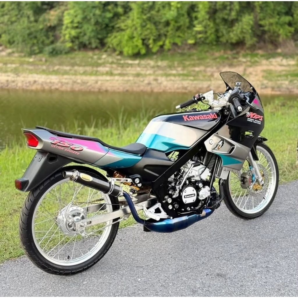STRIPING STIKER BODY NINJA KRR SSR ULTRA SPORTS ORI THAILAND 1995 HITAM