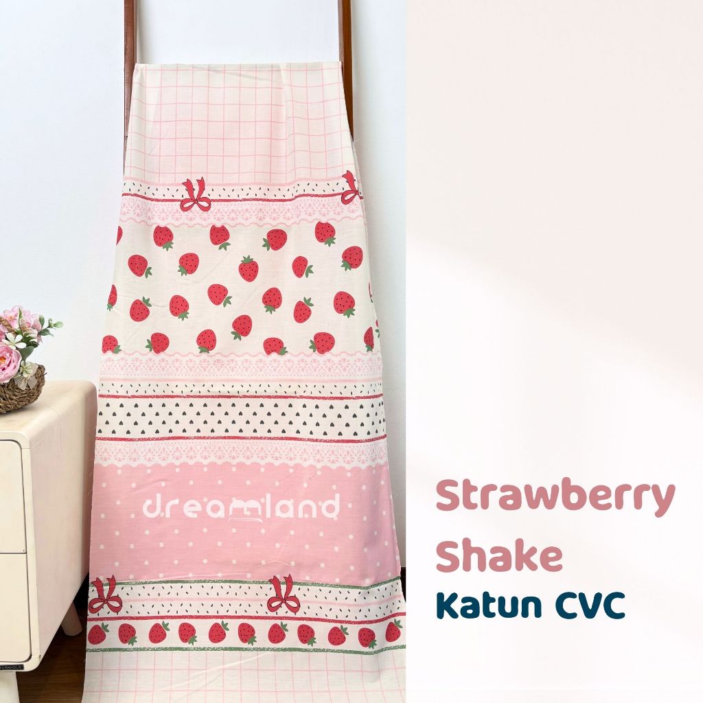 DREAMLAND | Kain Ecer | Strawberry Shake | Katun Korea / CVC | per 0.5 meter | Star Deluxe