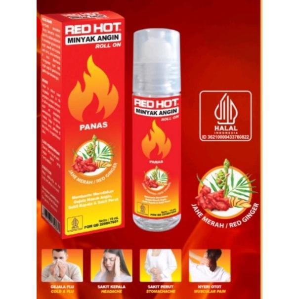 RED HOT Minyak Angin Aromatherapy Roll On Jahe Merah Ori Panas 10ml Minyak Tubuh Red Ginger - Jahe M
