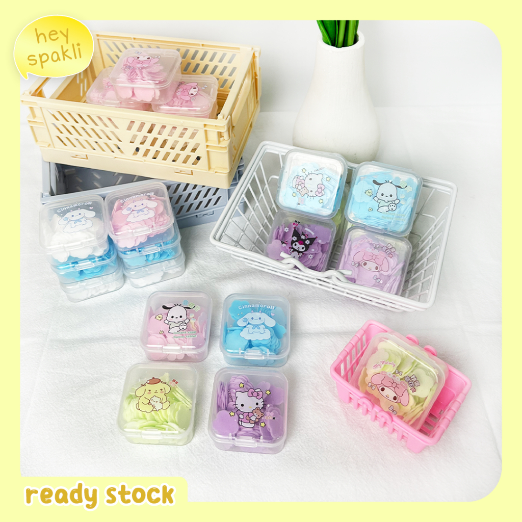sabun kertas / paper soap - sabun cuci tangan kertas traveling mini pocket motif bunga lucu  - SP001