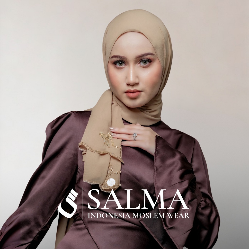 ABAYA SALMA - Pashmina Arabella Bordir Pita Payet Chiffon Arab hijab shawl dubai mewah
