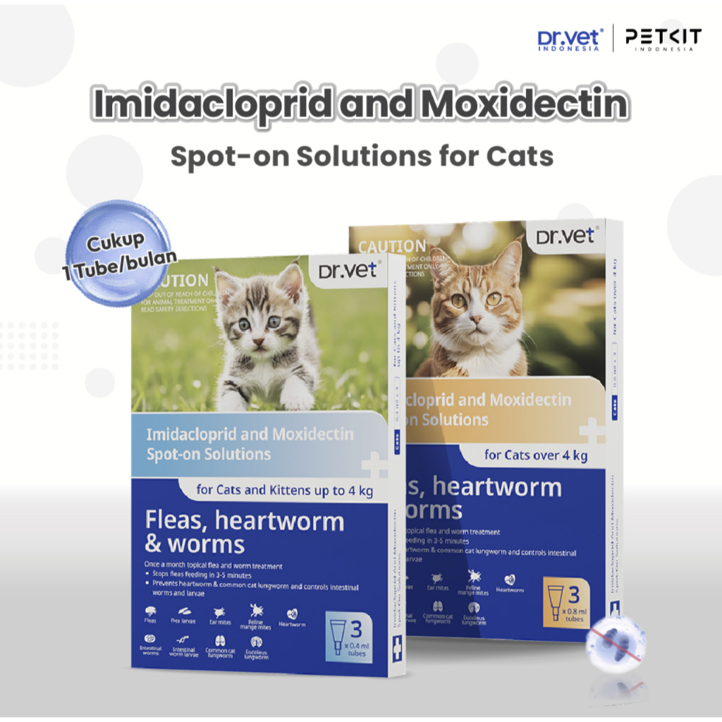 DR. VET Imidacloprid and Moxidectin Spot-on Solutions for Cats