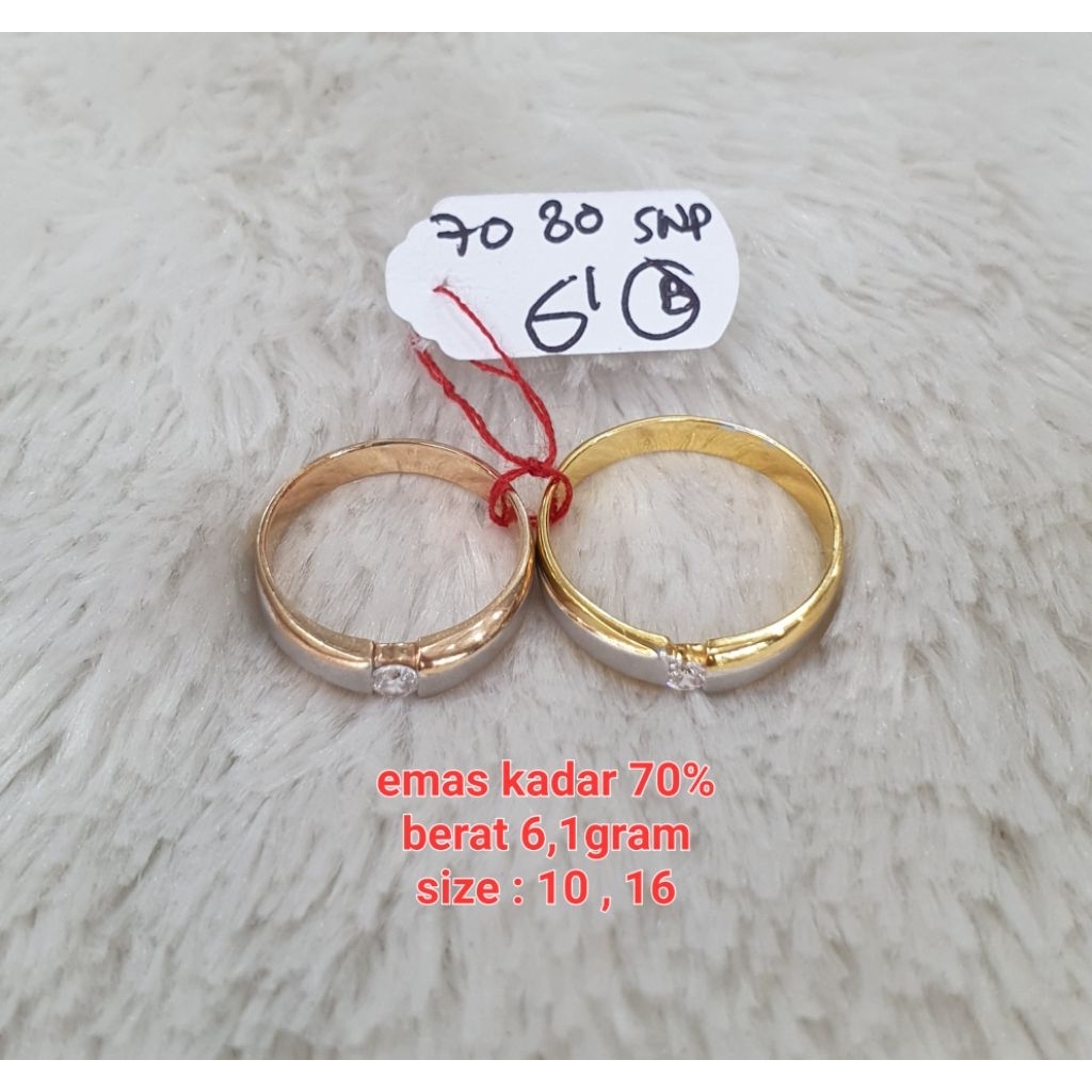 cincin italy couple croon weddingring New Arrival emas kadar 70% berat 6,1gram size : 10 , 16
