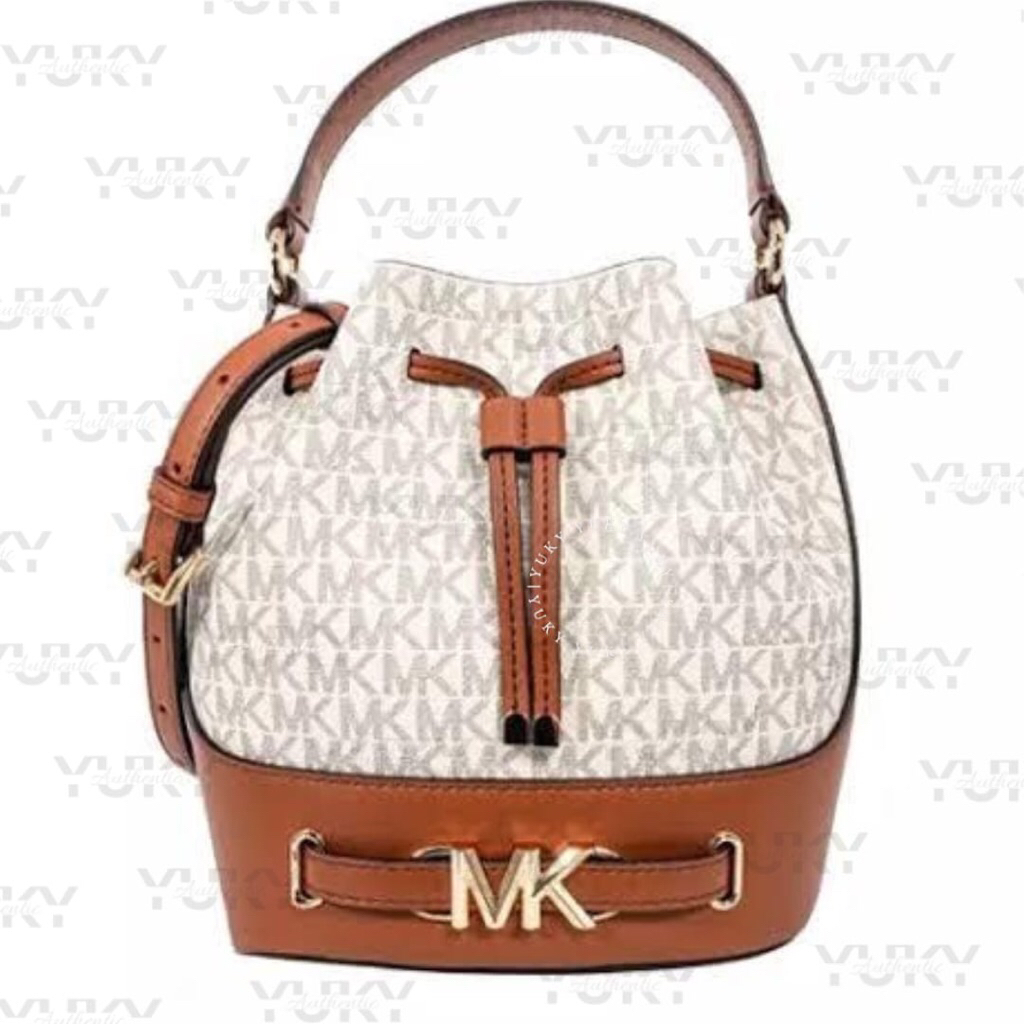 Tas Wanita Branded MICH*EL KO*S MK Reed Belted Bucket Messenger Sign 100% Original