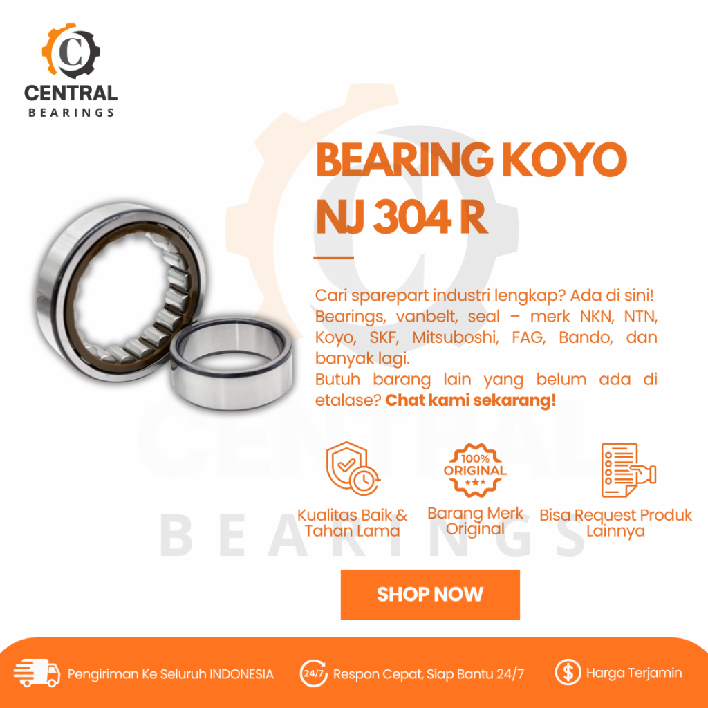 CYLINDRICAL BEARING NJ 304 R KOYO Laker Laher Bearings NJ304R NJ304 R Jepang