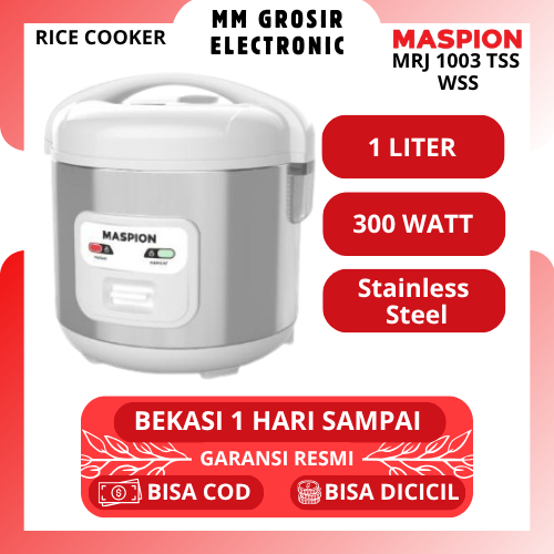 MASPION RICE COOKER 1 LITER MRJ 1003 TSS MRJ1003TSS MRJ-1003 MAGIC COM STAINLESS STEEL GARANSI RESMI