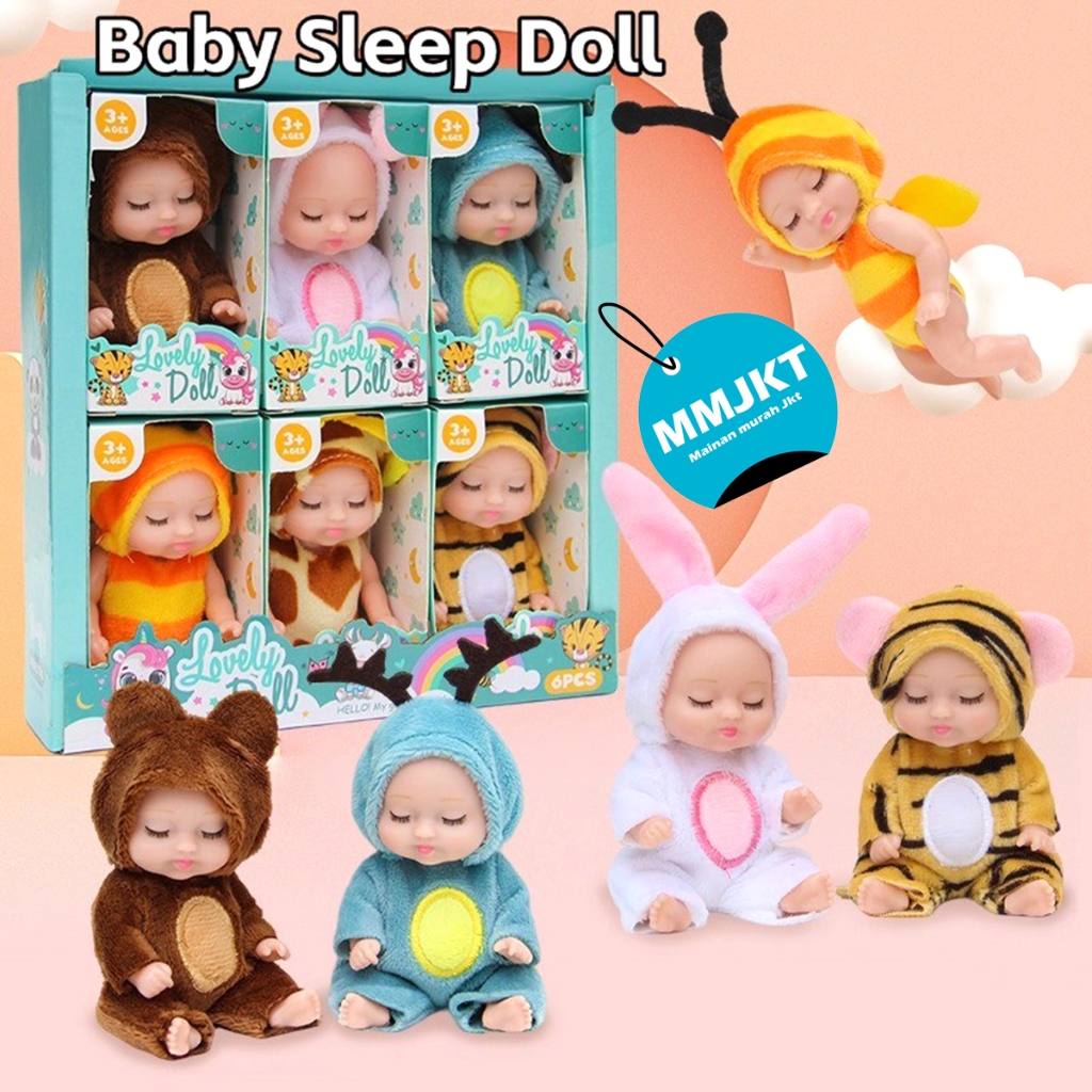 GROSIR BONEKA MINI TIDUR IF11 BONEKA MEWAH MINI BONEKA LUCU KARAKTER BAJU HEWAN BONEKA TIDUR IMUT