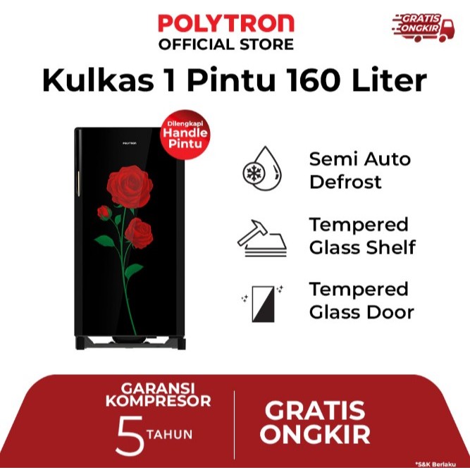 POLYTRON KULKAS 1 PINTU (PRA 16 DRX)