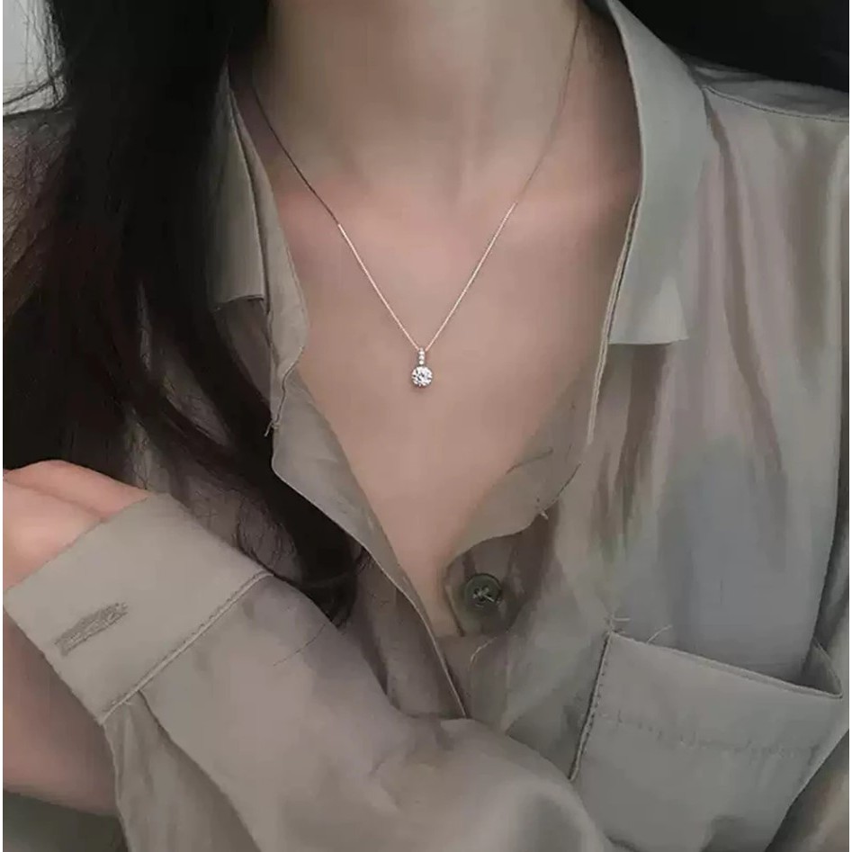 Perhiasan Kalung Wanita Cantik Liontin Berlian Imitasi Korea Style – Cocok Untuk Kado Spesial