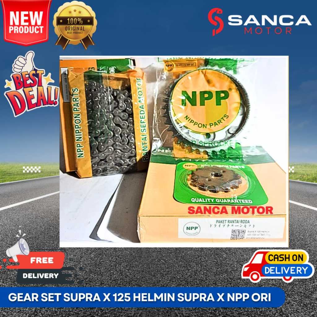 GEAR GER SET SUPRA X 125 PGM FI ORIGINAL NPP PREMIUM
