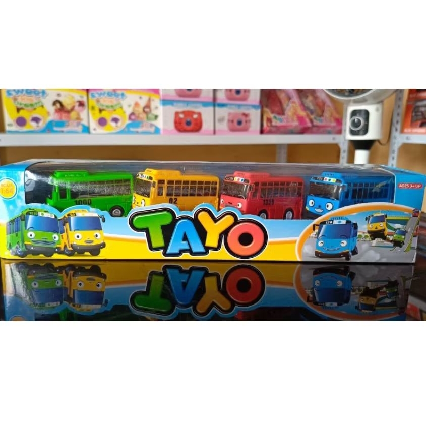 Mainan Bus Tayo 4in1 Bisa Jalan - Bus Tayo Pull&back