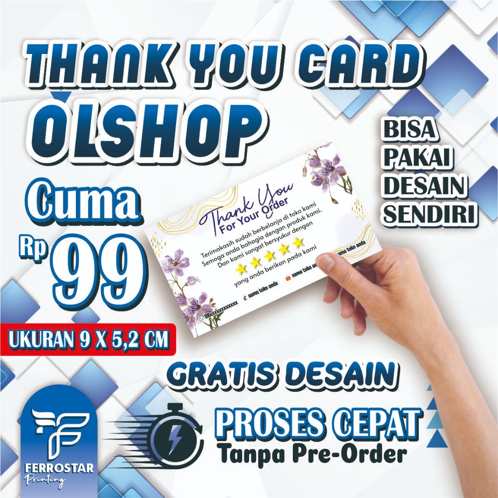 Thank You Card Custom / Thank You Card Olshop / thank you card souvenir / thankyou card aesthetic