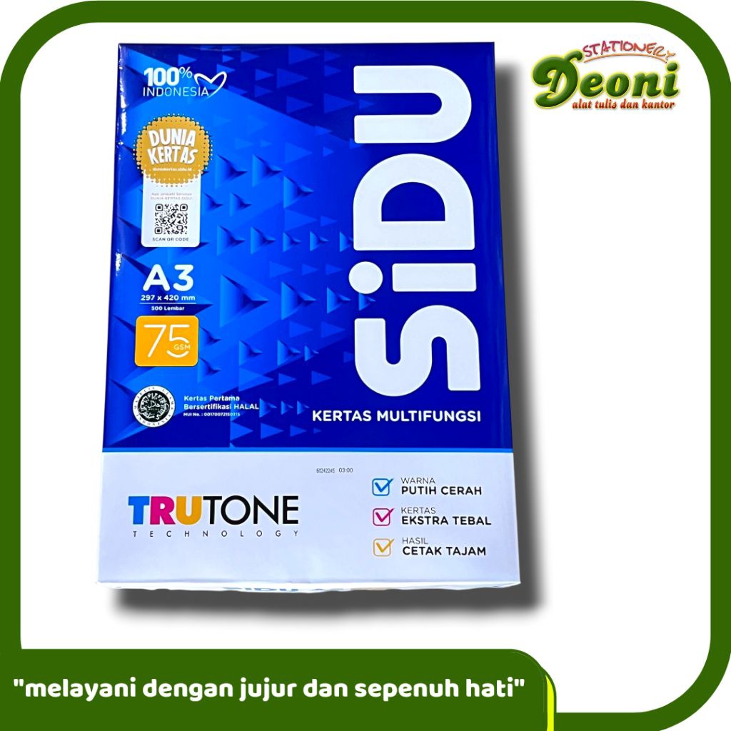 Kertas HVS SIDU A3 75gr (isi 500 lembar)