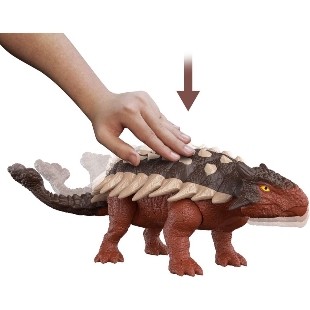 Mattel Jurassic World Dominion Roar Strikers Ankylosaurus Dinosaur Action Figure with Roaring Sound 