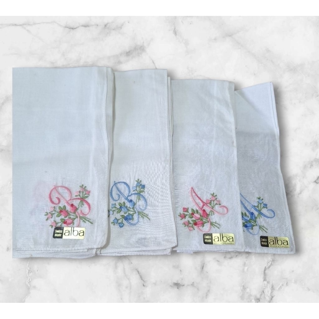 Sapu Tangan Wanita vintage Putih/ Sapu tangan Bordir