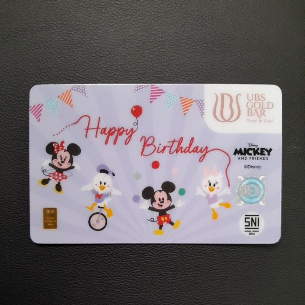 UBS Gold 0.1 gram disney mickey and friend happy birthday
