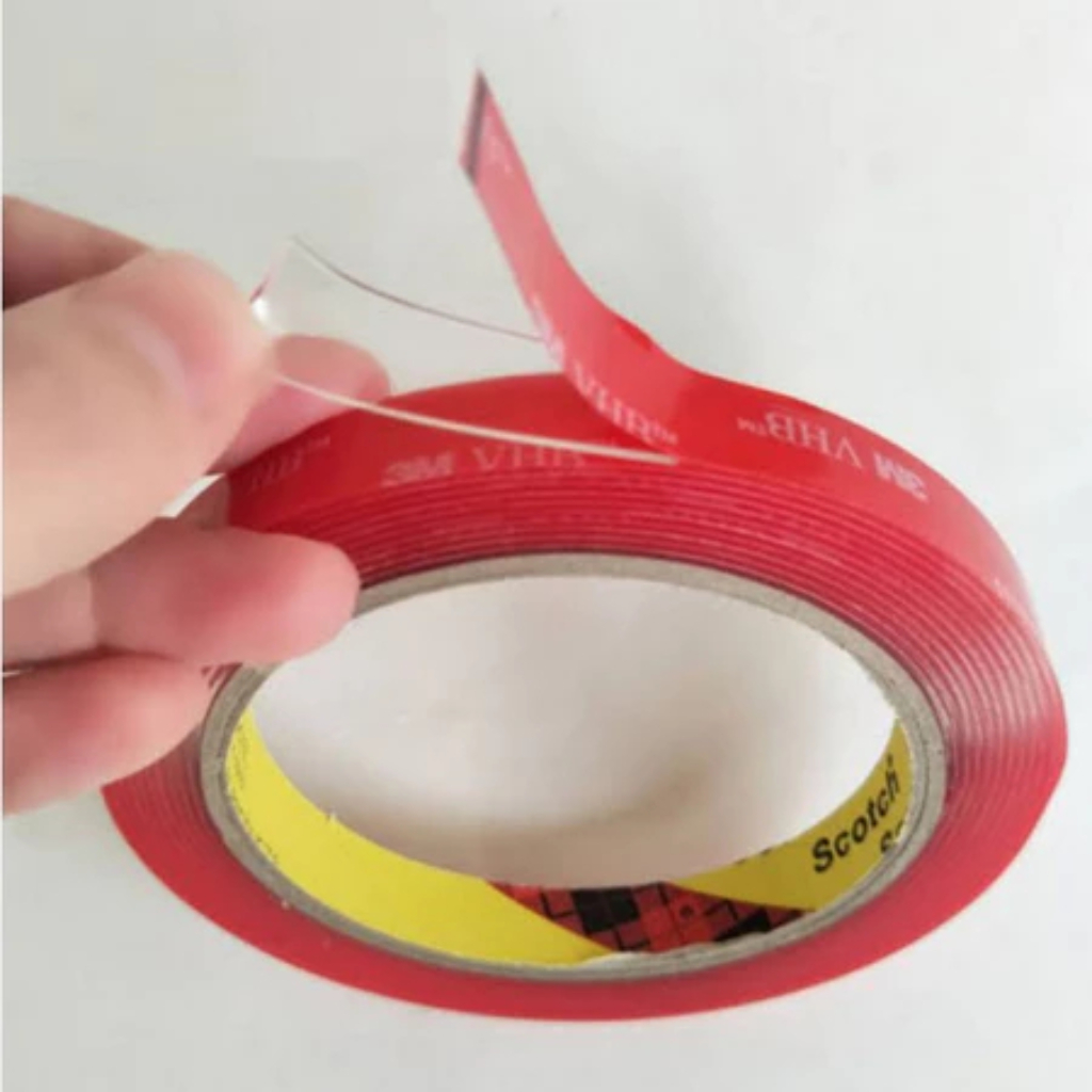 (Car acc) DOUBLE TAPE MERAH SILICON 3M 10MM X 15 METER TRANSPARAN(BENING)