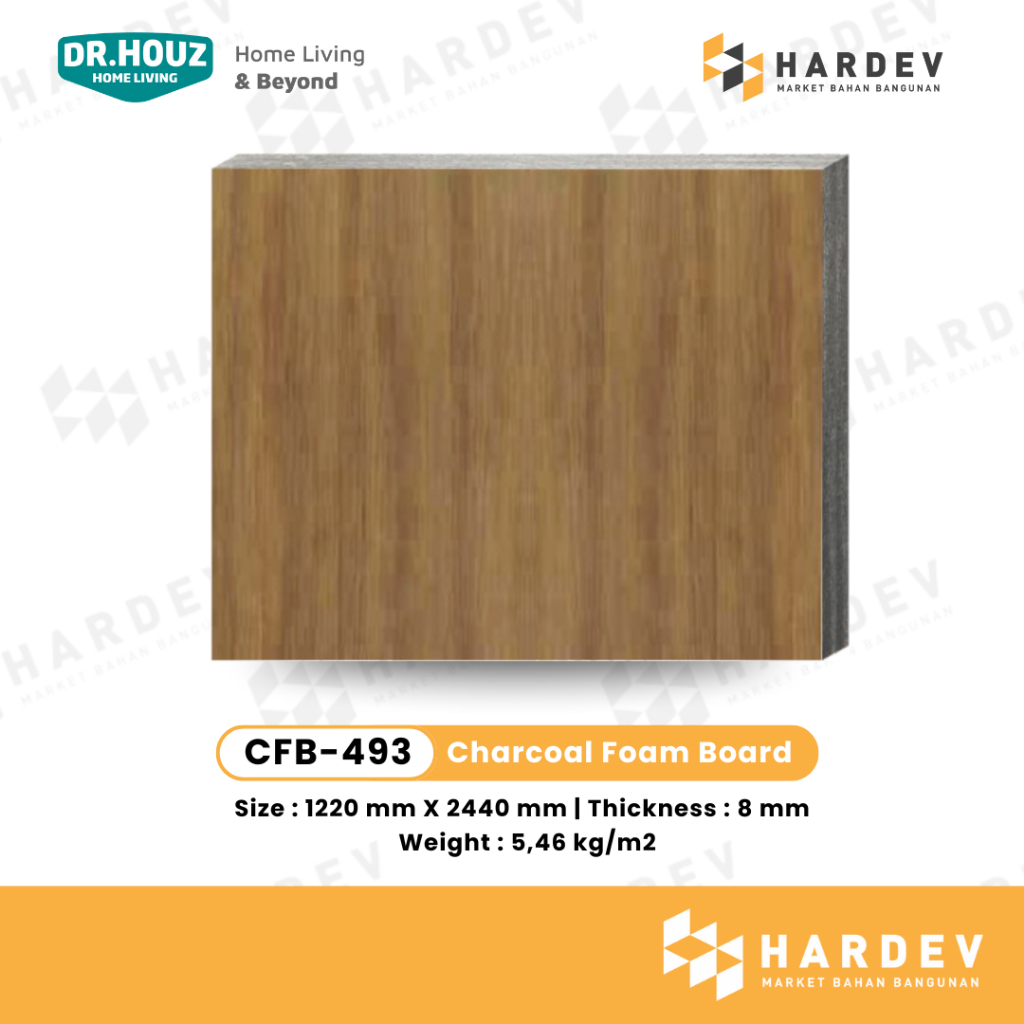 DR.HOUZ - Charcoal Foam Board - CFB 493 Wood (Wall Board)