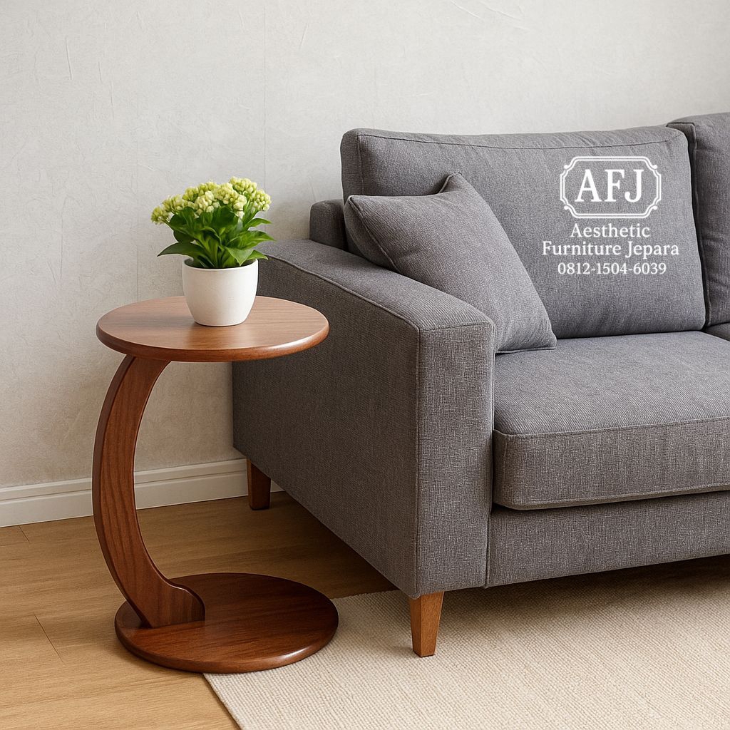 Meja Bulat Kecil Samping Sofa
