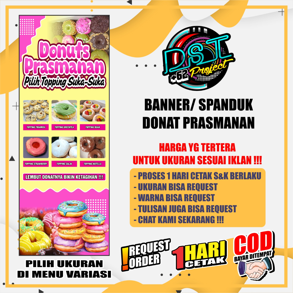 BANNER / SPANDUK DONAT TOPING PRASMANAN POTRAIT