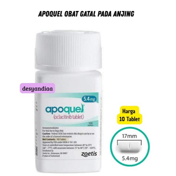 [10 Tablet Zoetis] Apoquel Obat Anti Gatal / Obat Anti Kutu Pada Anjing