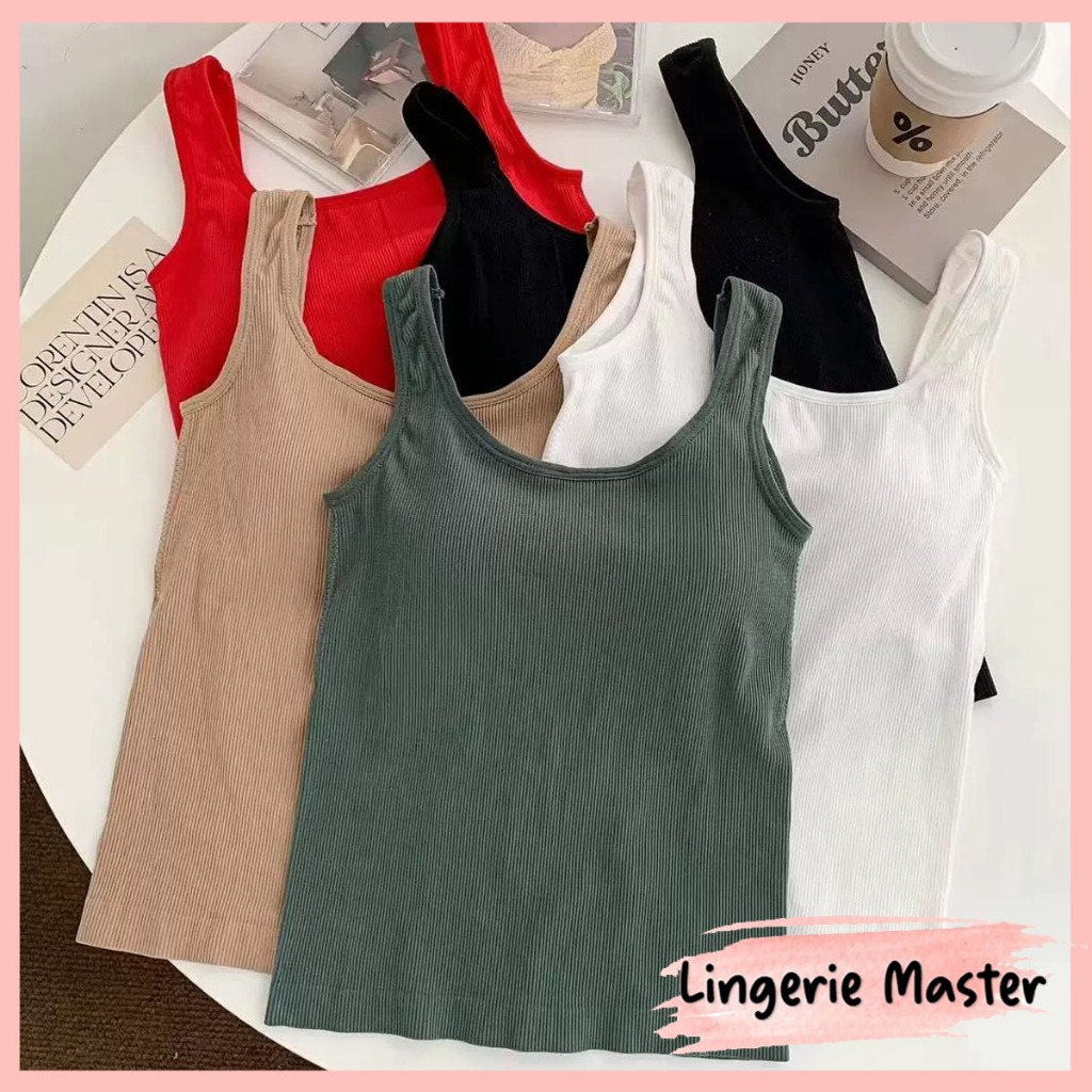 [ LINGERIE MASTER ] - (B-185) Tank Top Wanita Korean Sexy Tanpa Kawat Tanktop Premium Import