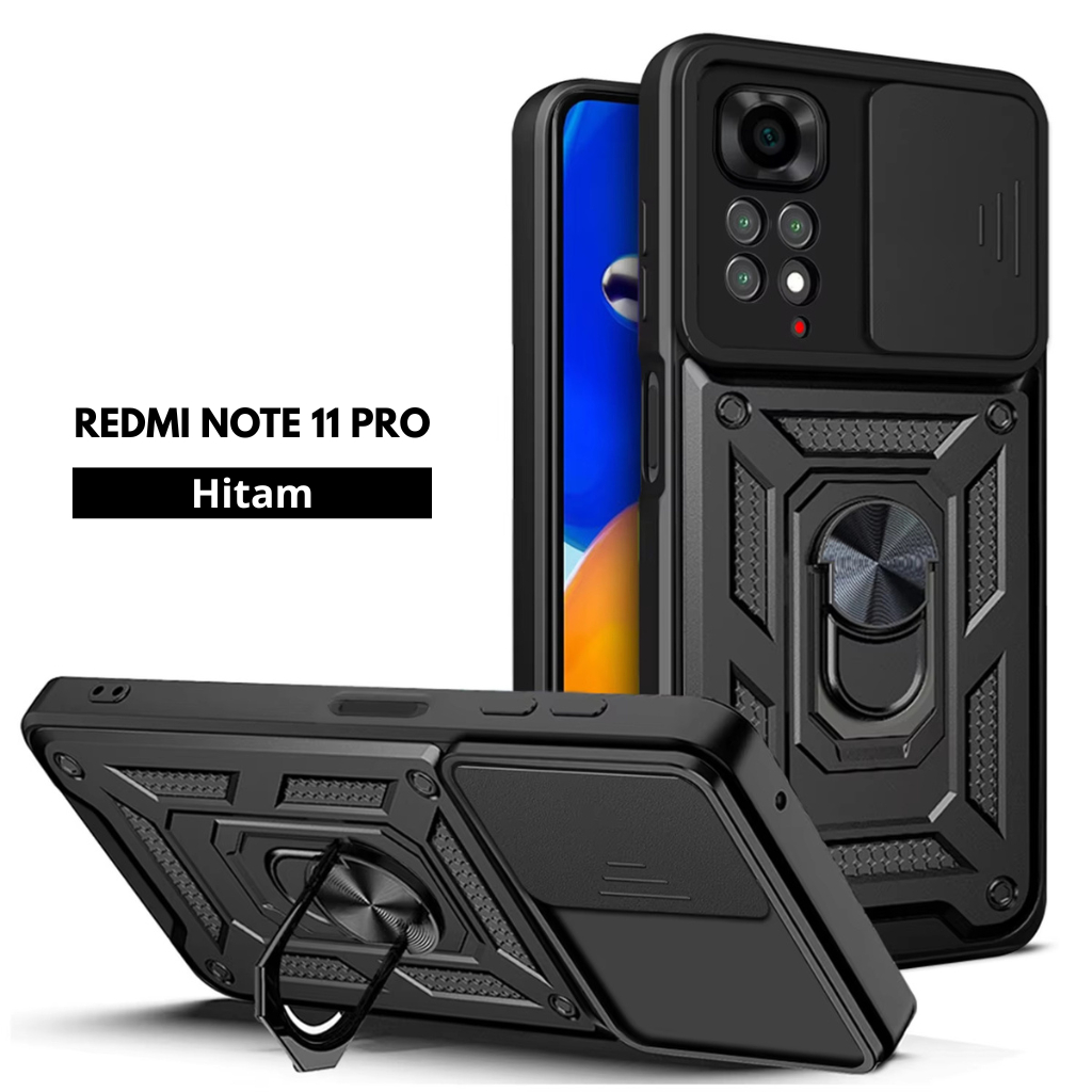 Case Robot Armor Slide Camera Xiaomi Redmi Note 11 Pro (4G/5G) / Transformer Ring Buka Tutup Camera 