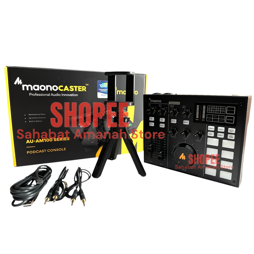 NEW ORIGINAL MAONOCASTER AU-AM100 Audio Interface Soundcard Maono AU AM100 AM 100 Free Tripod