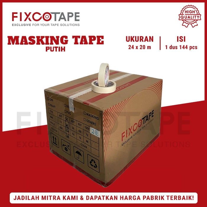 MASKING TAPE / LAKBAN KERTAS 1 INCH 24MM X 20M / DUSS ISI 144 PCS