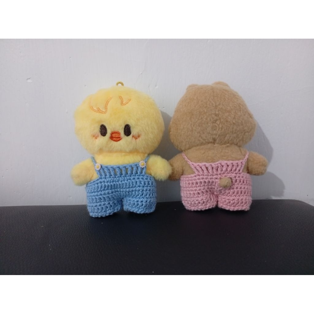 overall baju skzoo/doll/boneka 10cm (lubang ekor) wolfchan leebit dwaekki jiniret han quokka bbokari