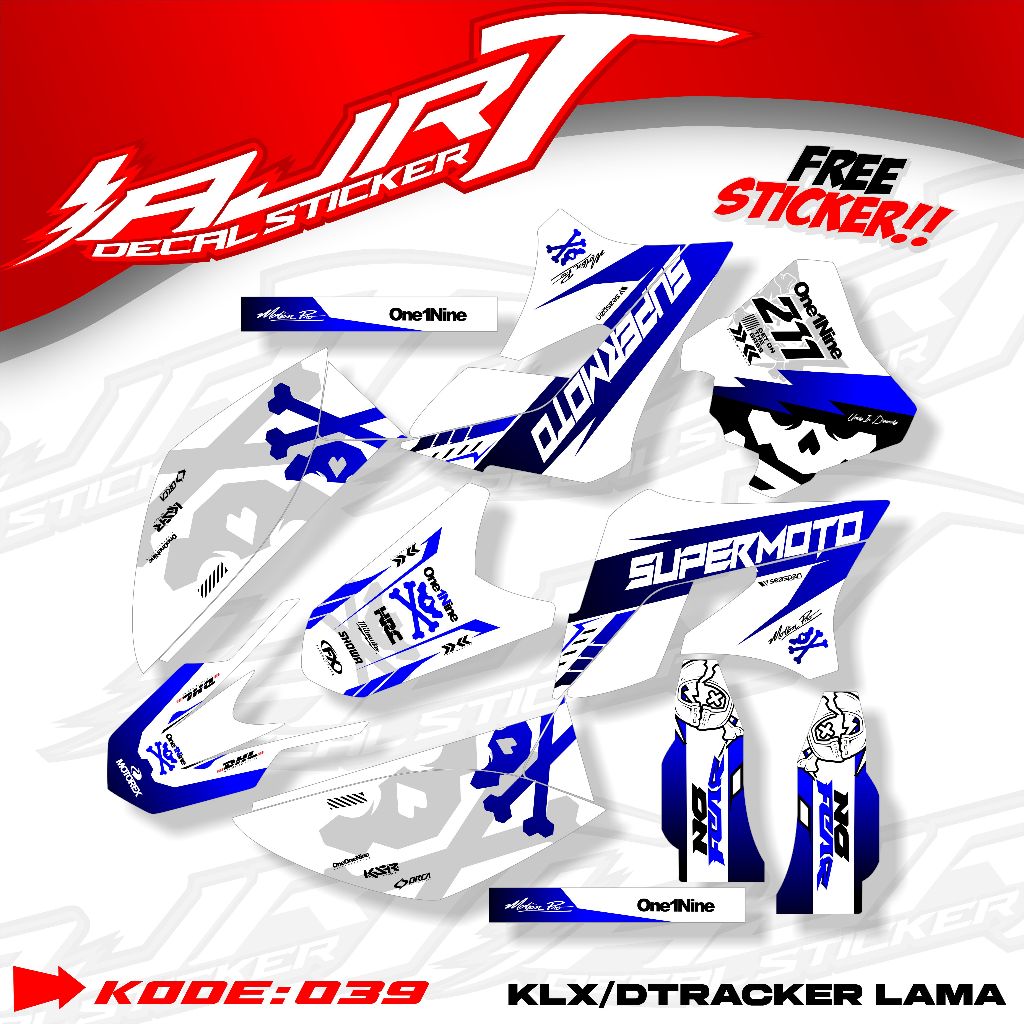 DECAL KLX LAMA/OLD PAPAN SPAKBOR CRF 150 L - DECAL KLX LAMA AJR.RA.035