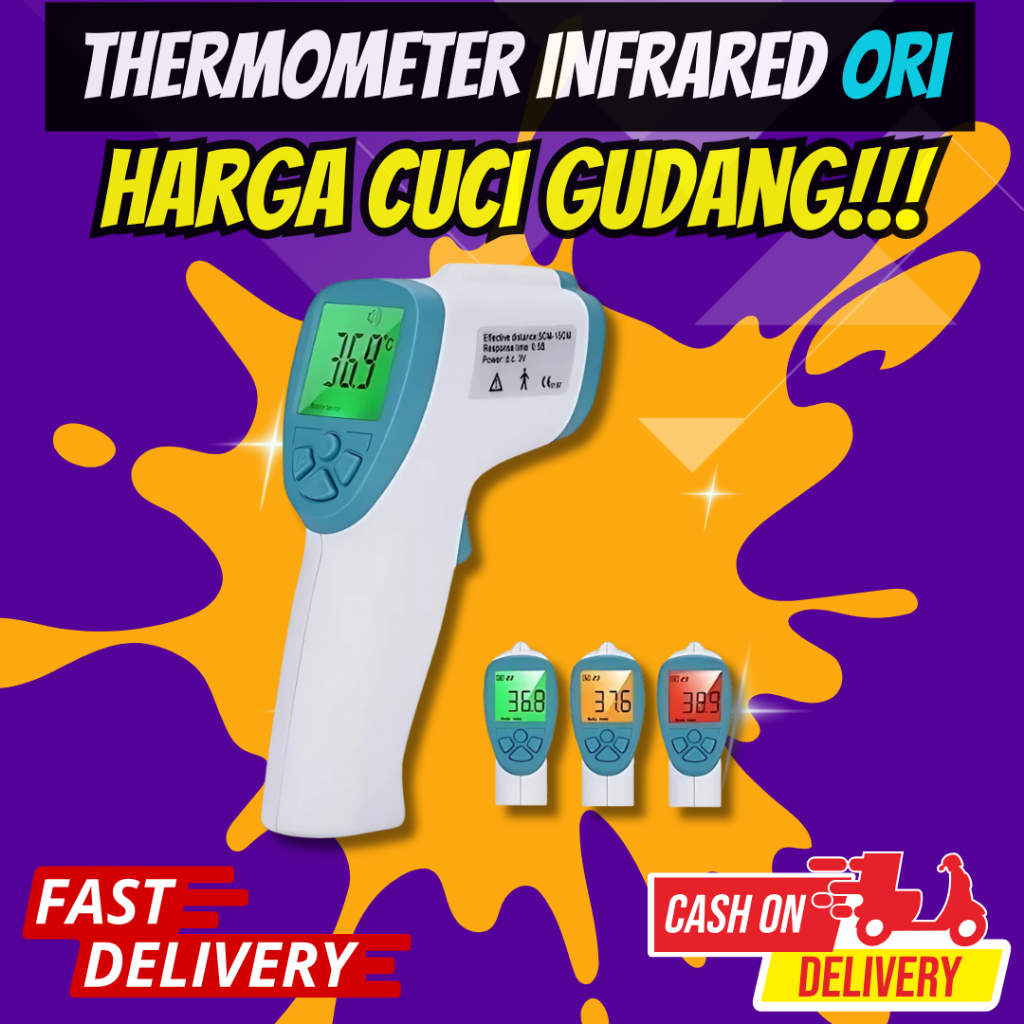 Termometer Tembak Suhu Badan Infrared Original F106 Alat Ukur Suhu Tubuh