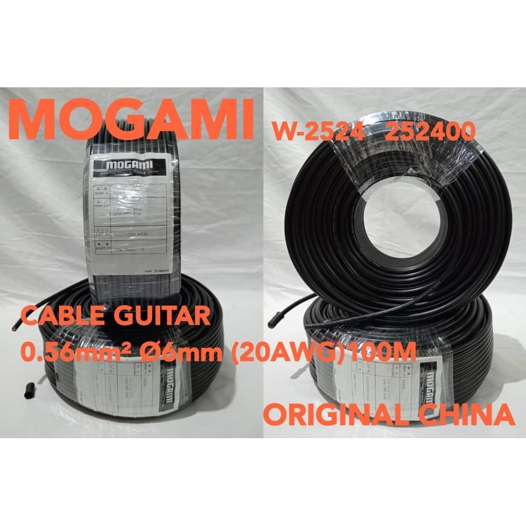 CABLE MOGAMI GUITAR W-2524/252400 0.56MM² 20 AWG CABLE 100 METER HARGA PER 1 ROLL