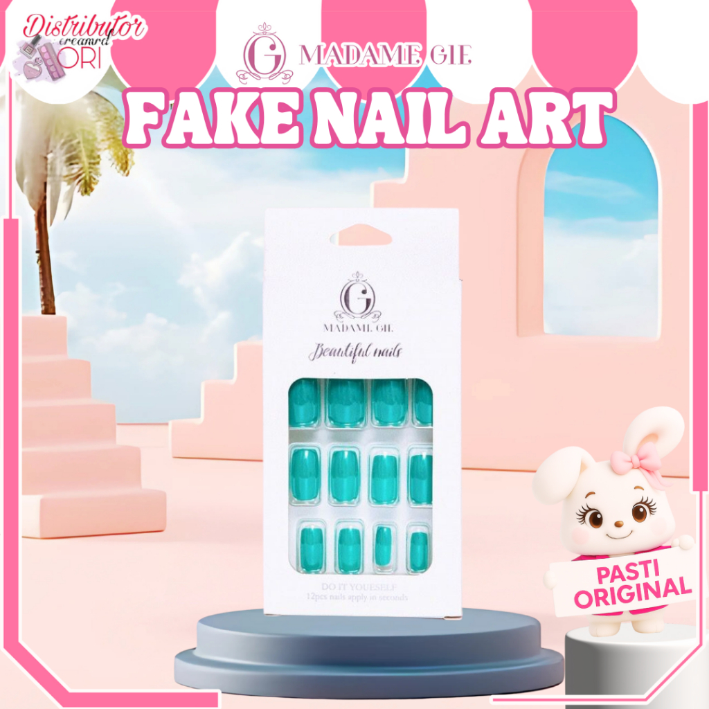 Madame Gie Fake Nail Art - Kuku Palsu | Hijau | Distributor Cream Ori