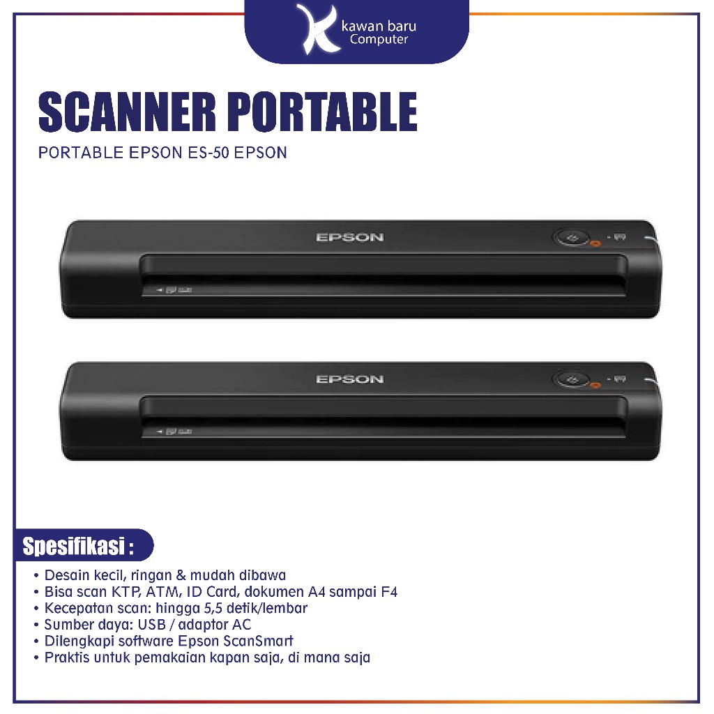 SCANNER PORTABLE EPSON ES-50 EPSON BANDUNG