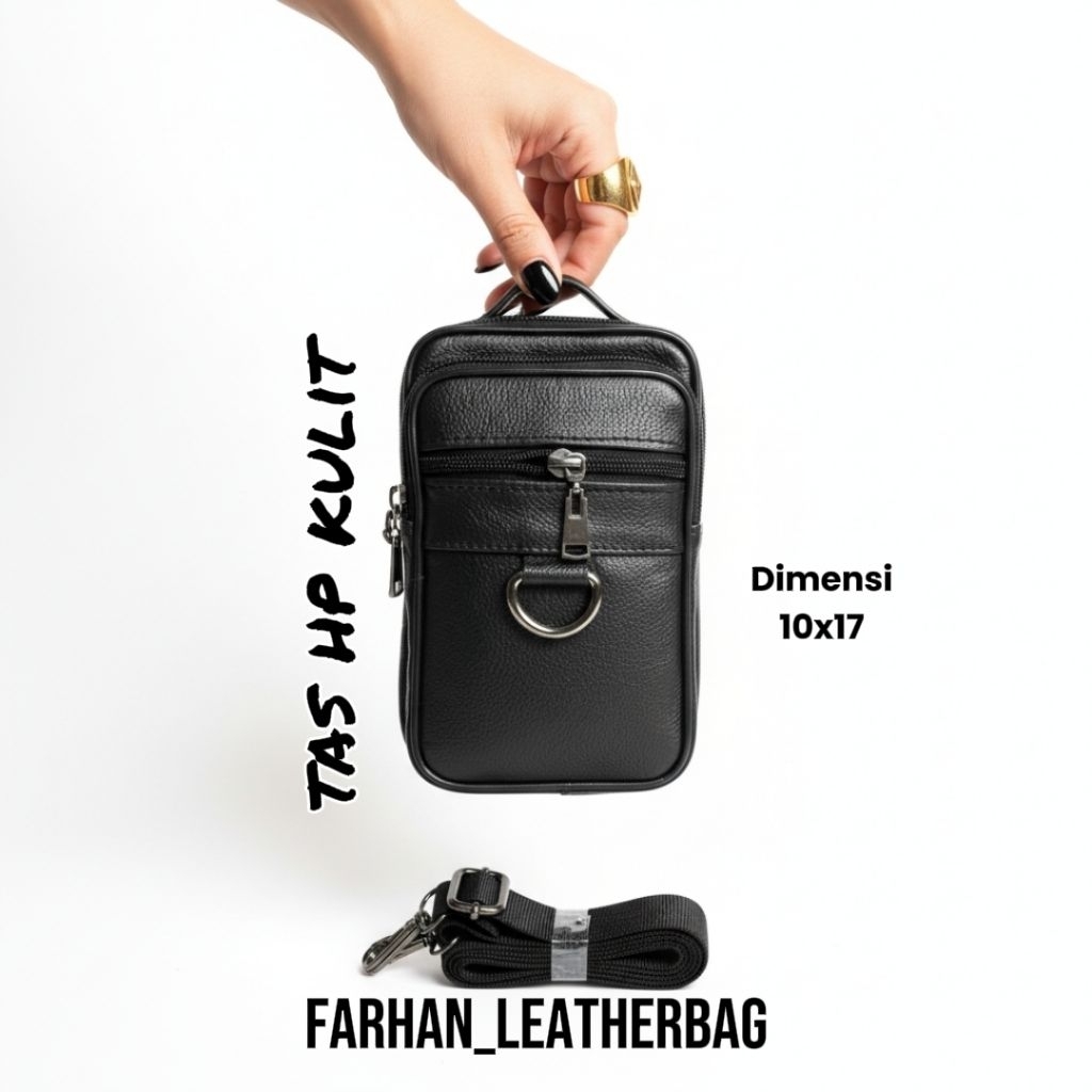 tas hp kulit tas handphone kulit cowok tas selempang pria