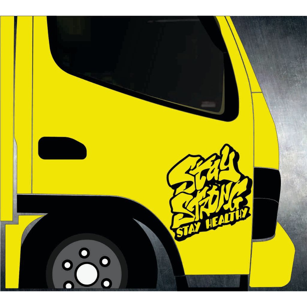 cutting sticker stiker pintu samping mobil truk truck Canter code.26