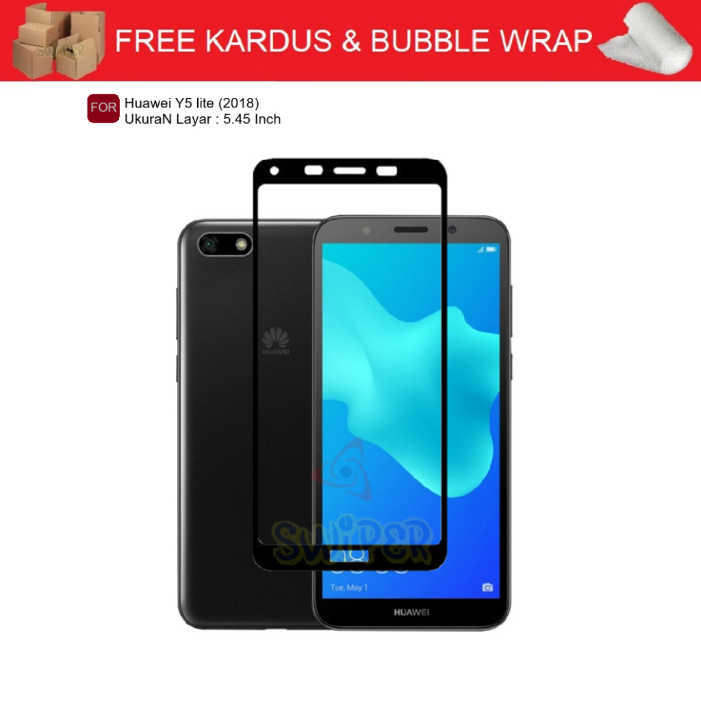 Tempered Glass 5D HUAWEI Y5 LITE (2018) | Y5P | Y5 PRIME (2018) | Y9 PRIME  Full Cover Full Lem + Fr