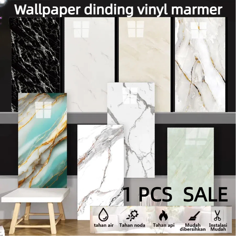 Wallpaper dinding Vinyl Marble 30 x 60 cm 0,3cm / Vinyl Marbel Granit / Stiker Keramik