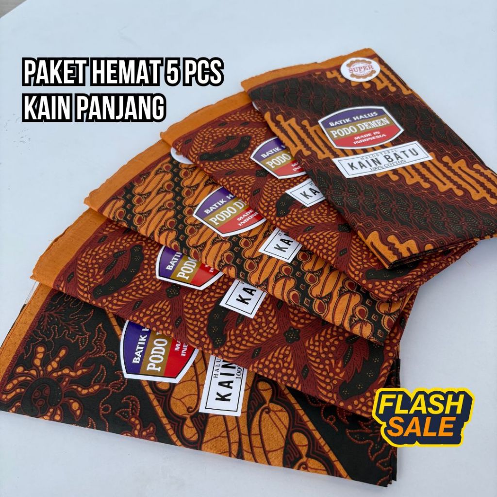 PROMO HEMAT ISI 5 PCS KAIN PANJANG, KAIN SAMPING MELAHIRKAN, KAIN BATU, BATIK CAP CENT ORIGINAL